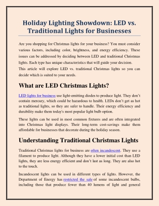 Holiday Lighting Showdown - LED vs. Traditional Lights for Businesses