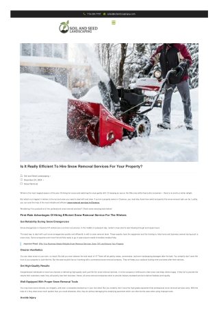 Is It Really Efficient To Hire Snow Removal Services For Your Property