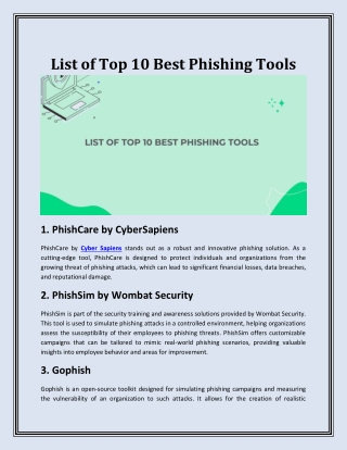 List of Top 10 Best Phishing Tools