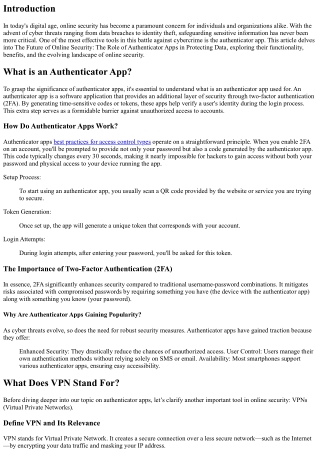**The Future of Online Security : The Role of Authenticator apps in Protecting D