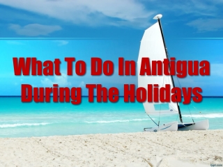 What To Do In Antigua During The Holidays