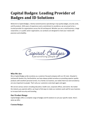 capital badges leading provider of badges