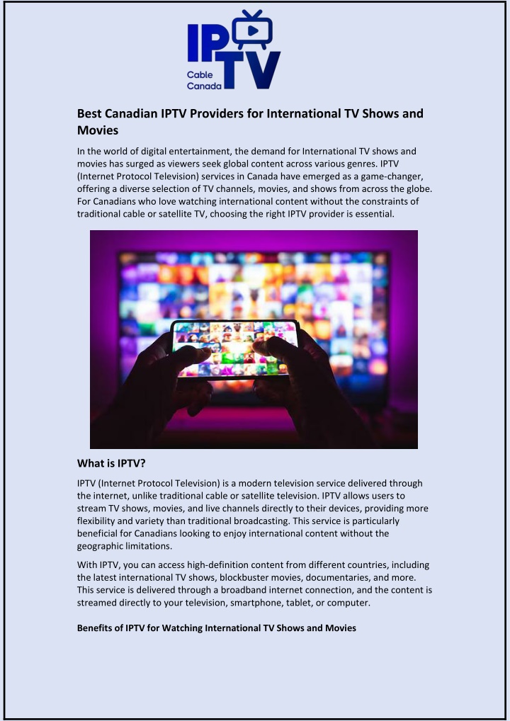 best canadian iptv providers for international