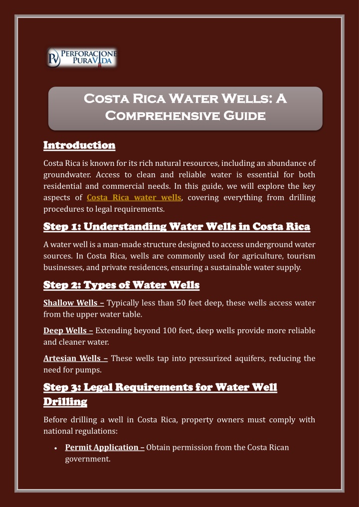 costa rica water wells a costa rica water wells