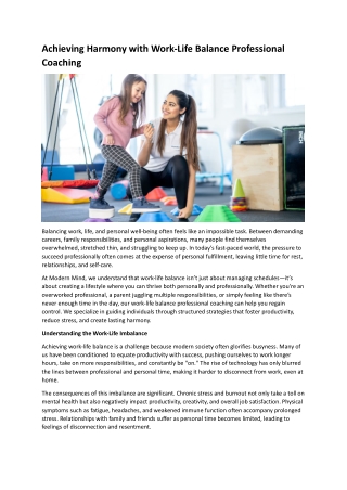 achieving harmony with work life balance