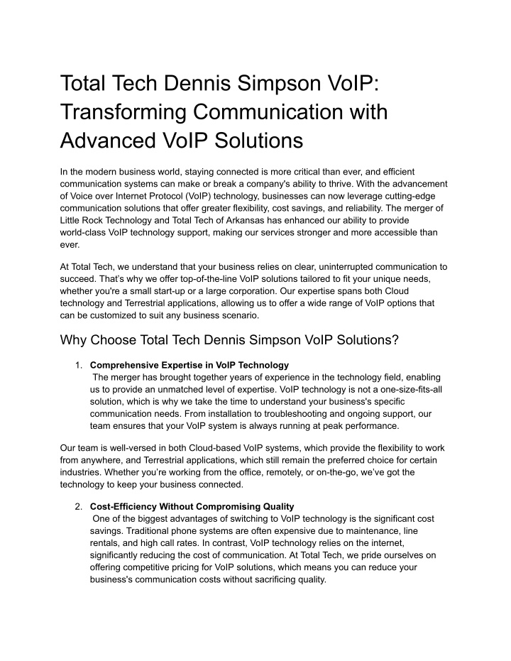 total tech dennis simpson voip transforming