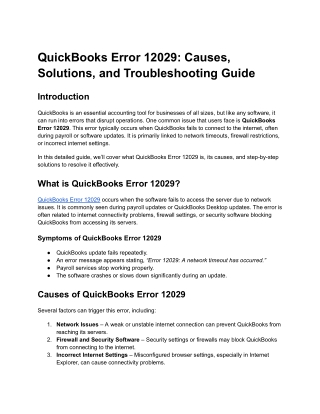 quickbooks error 12029 causes solutions