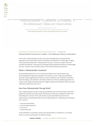 Polynucleotide Treatment in London_ A Revolutionary Skincare Innovation - Dr. SNA Clinic