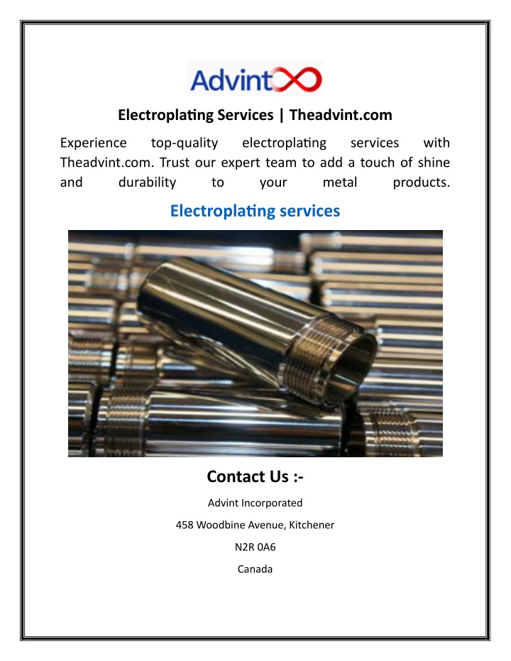 electroplating services theadvint com