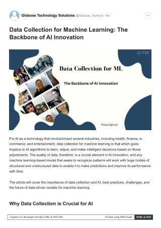 Data Collection for Machine Learning, The Backbone of AI Innovation