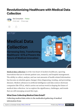 Revolutionizing Healthcare with Medical Data Collection