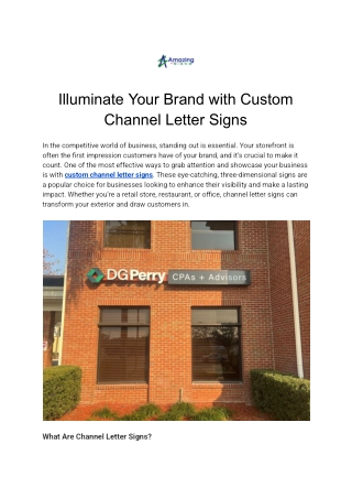 Illuminate Your Brand with Custom Channel Letter Signs