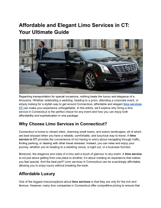 affordable and elegant limo services in ct your