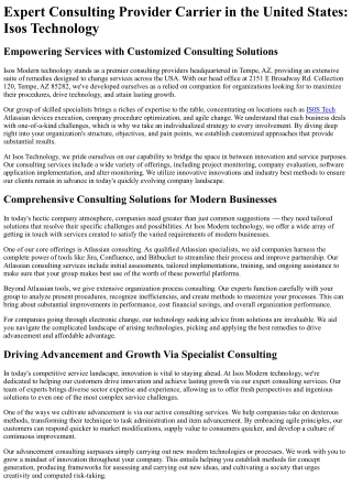 expert consulting provider carrier in the united