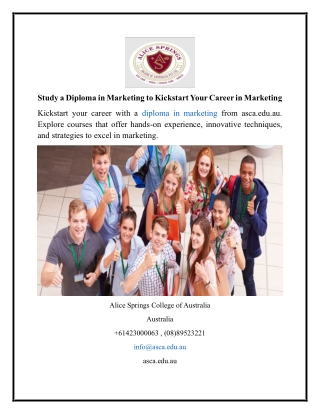 Study a Diploma in Marketing to Kickstart Your Career in Marketing