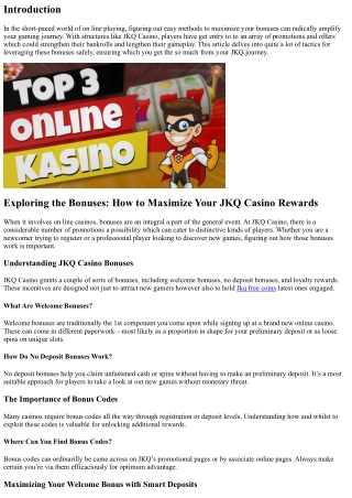 Exploring the Bonuses: How to Maximize Your JKQ Casino Rewards