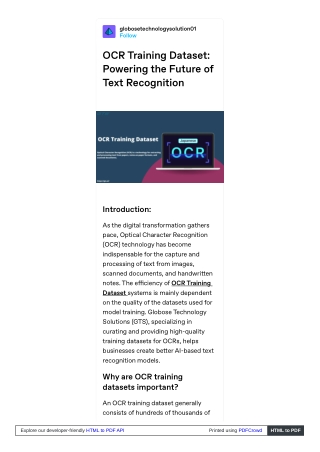 OCR Training Dataset Powering the Future of Text Recognition