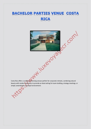 bachelor parties venue  Costa Rica