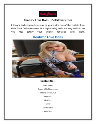 Realistic Love Dolls  Dollslovers.com