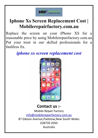 iphone xs screen replacement cost