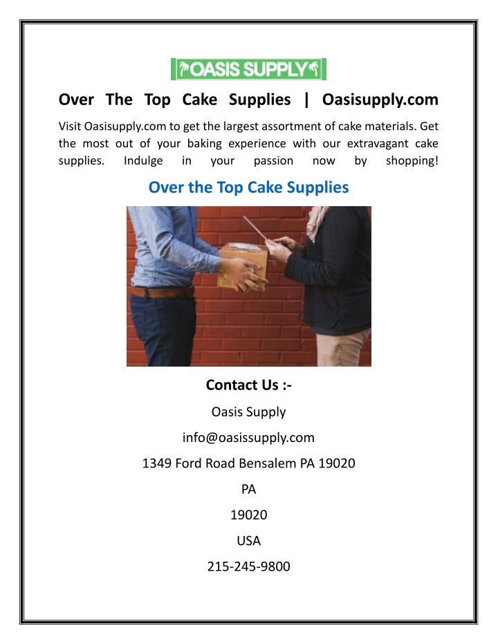 over the top cake supplies oasisupply com