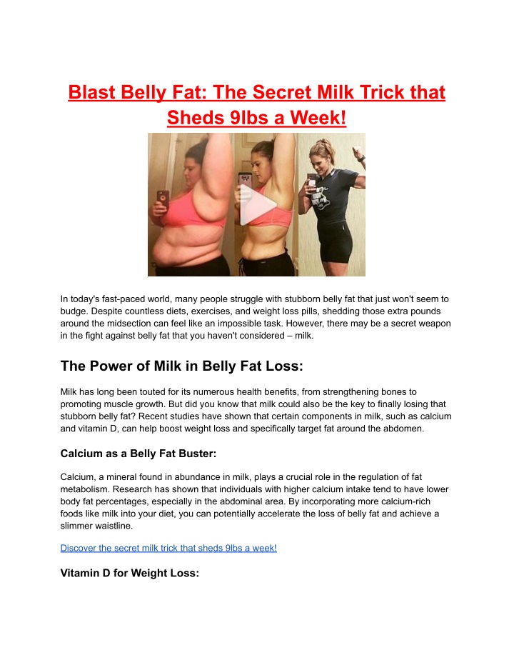 blast belly fat the secret milk trick that sheds