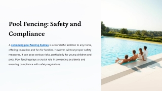 Pool Fencing Safety and Compliance