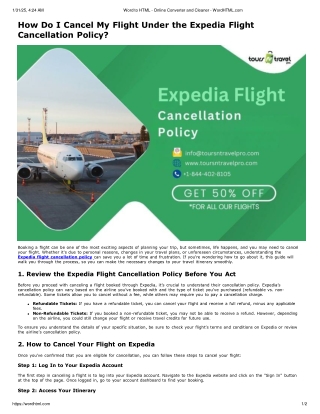 How Do I Cancel My Flight Under the Expedia Flight Cancellation Policy?