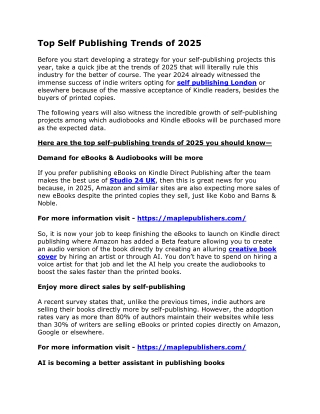 Top Self Publishing Trends of 2025