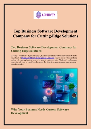 Top Business Software Development Company for Cutting