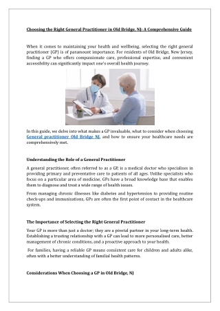 choosing the right general practitioner