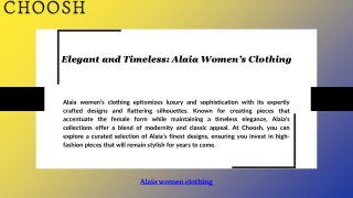 Elegant and Timeless: Alaia Women’s Clothing