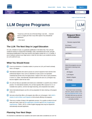 LLM Degree Programs