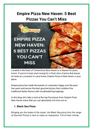 Empire Pizza New Haven 5 Best Pizzas You Can’t Miss