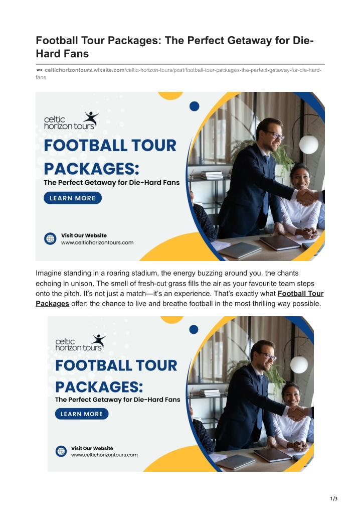 football tour packages the perfect getaway