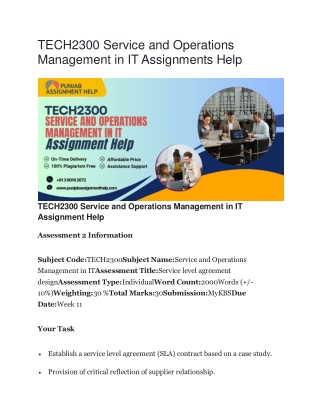 tech2300 service and operations management