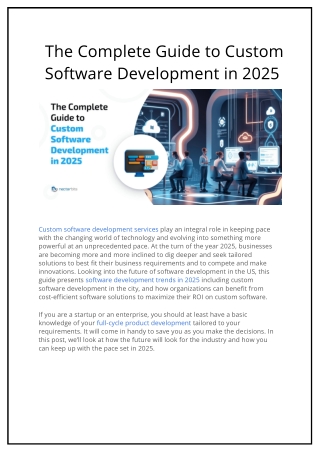 The Complete Guide to Custom Software Development in 2025