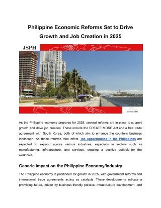 philippine economic reforms set to drive