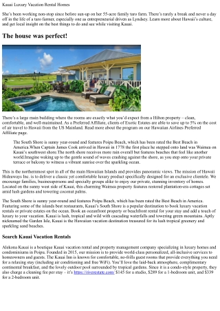 Book Our Luxury Vacation Home Rentals in Kauai Hawaii