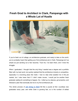 fresh grad to architect in clark pampanga with