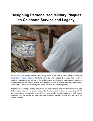 Designing Personalized Military Plaques to Celebrate Service and Legacy