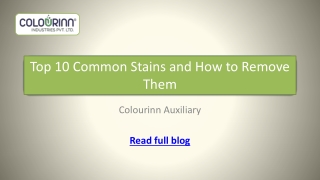 Top 10 Common Stains and How to Remove Them