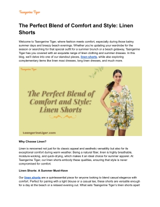 The Perfect Blend of Comfort and Style_ Linen Shorts