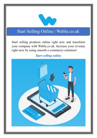 start selling online weblu co uk