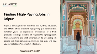 Finding High-Paying Jobs in Jaipur