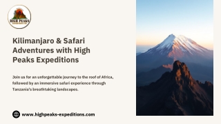Kilimanjaro & Safari Adventures with High Peaks Expeditions