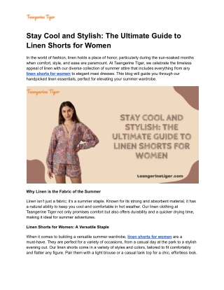 Stay Cool and Stylish_ The Ultimate Guide to Linen Shorts for Women