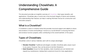 Understanding Chowkhats _ A Comprehensive Guide