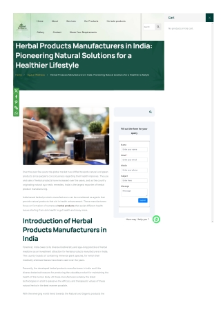 Leading Herbal Products Manufacturers | Natural Wellness Solutions