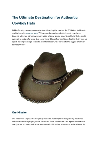 the ultimate destination for authentic cowboy hats